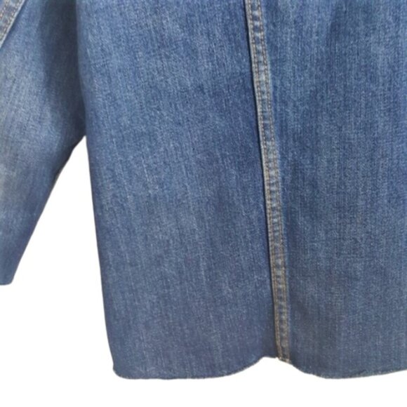2/$30 Levi's denim distressed cutout oversized jeans jacket XXL - Picture 7 of 9